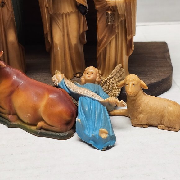 Vintage Hong Kong Nativity Set Baby Jesus Animals Wise Men Mary Angel Hong Kong - Picture 5 of 16